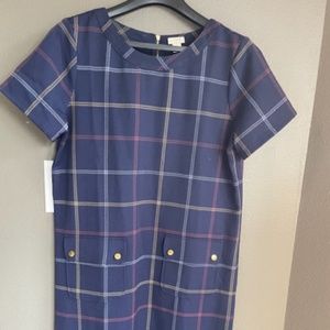 J Crew plaid shift dress